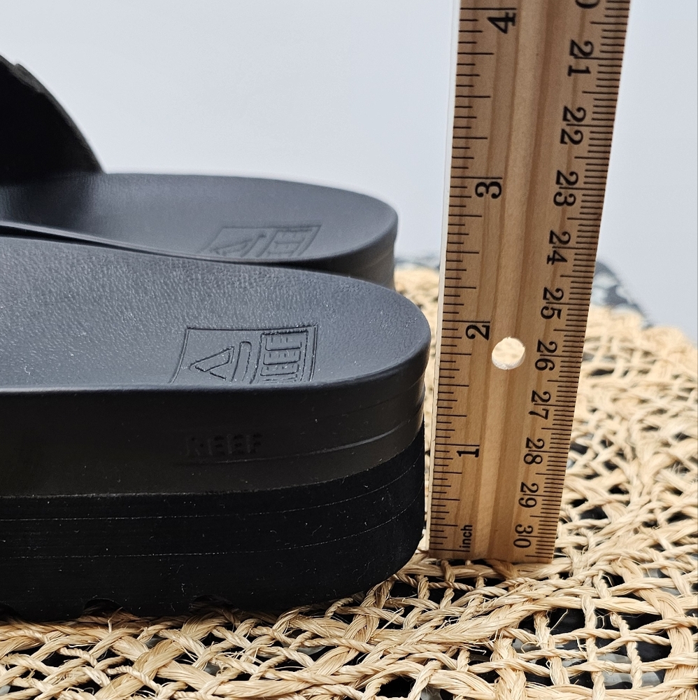 Reef Women’s Black Double-Strap Platform Slide Sandals - Picture 4 of 9